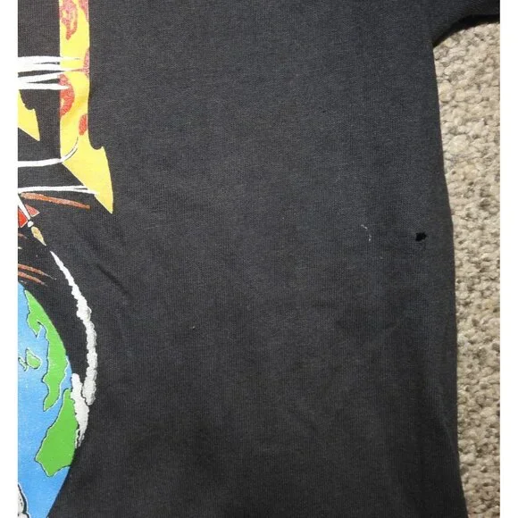 Vintage 1989 Faith Or Fear Punish The World US Spread Fear Tour T-Shirt Large Tees - Short Sleeve